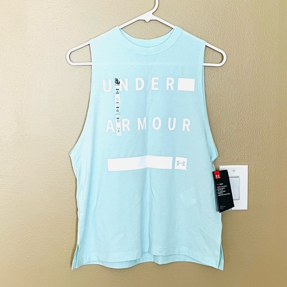 NEW UNDER ARMOUR TOP TANK WOMENS SHIRT MINT WHITE size SMALL - Picture 3 of 11